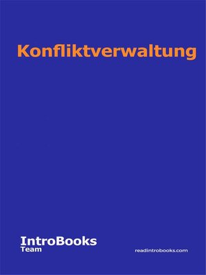 cover image of Konfliktverwaltung